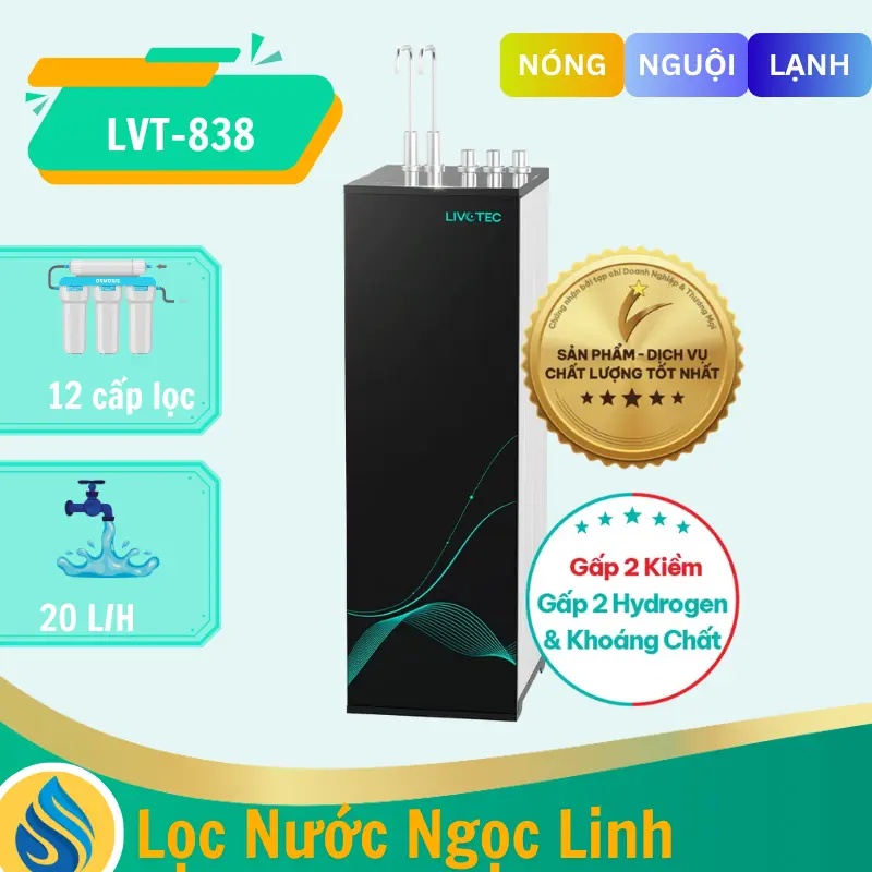 Máy lọc nước nóng lạnh Livotec 838 - 12 Lõi, Mẫu mới 2026